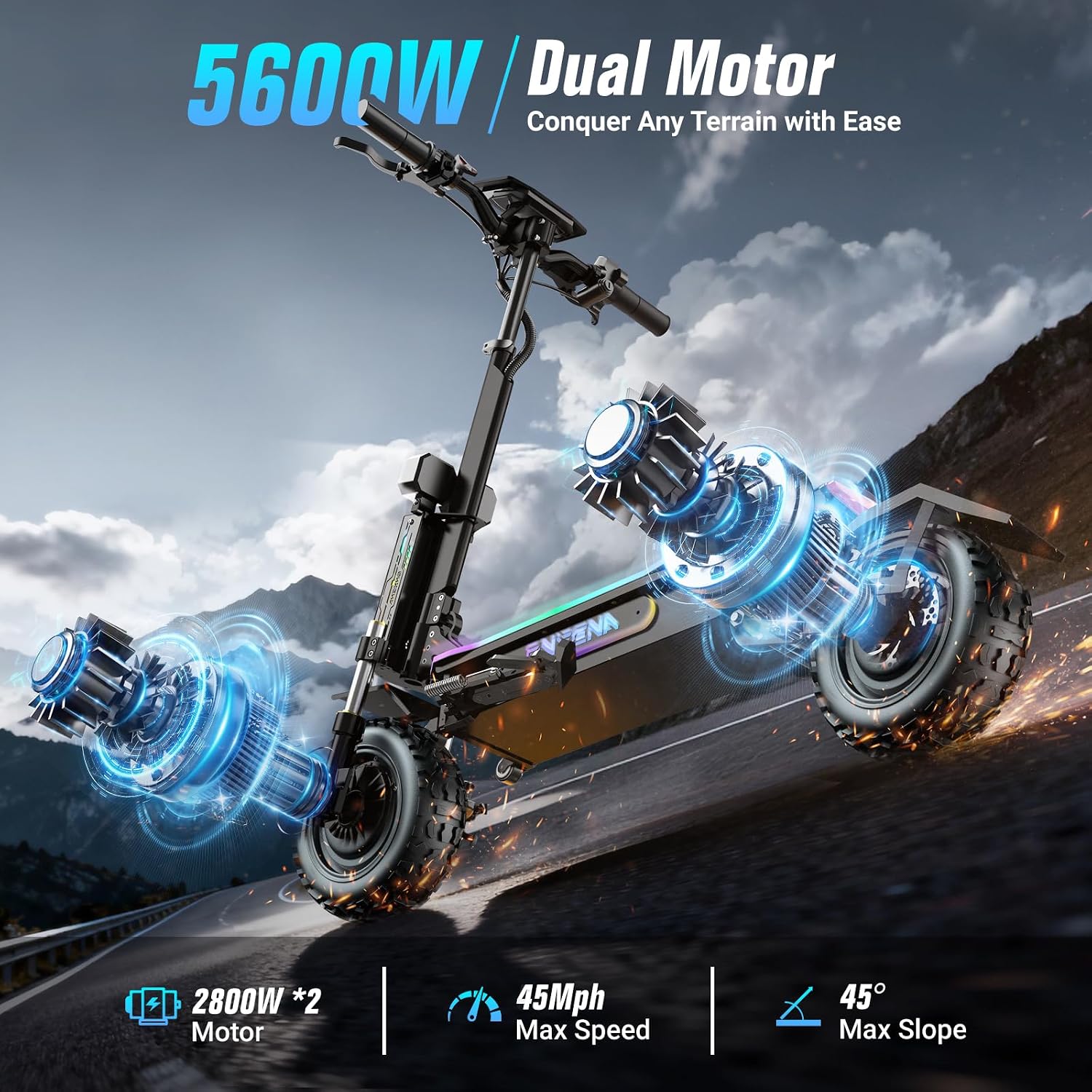 GT7 elektrische scooters voor  - 60V 5600W Dual Motor Electric Scooter recensie en prijs